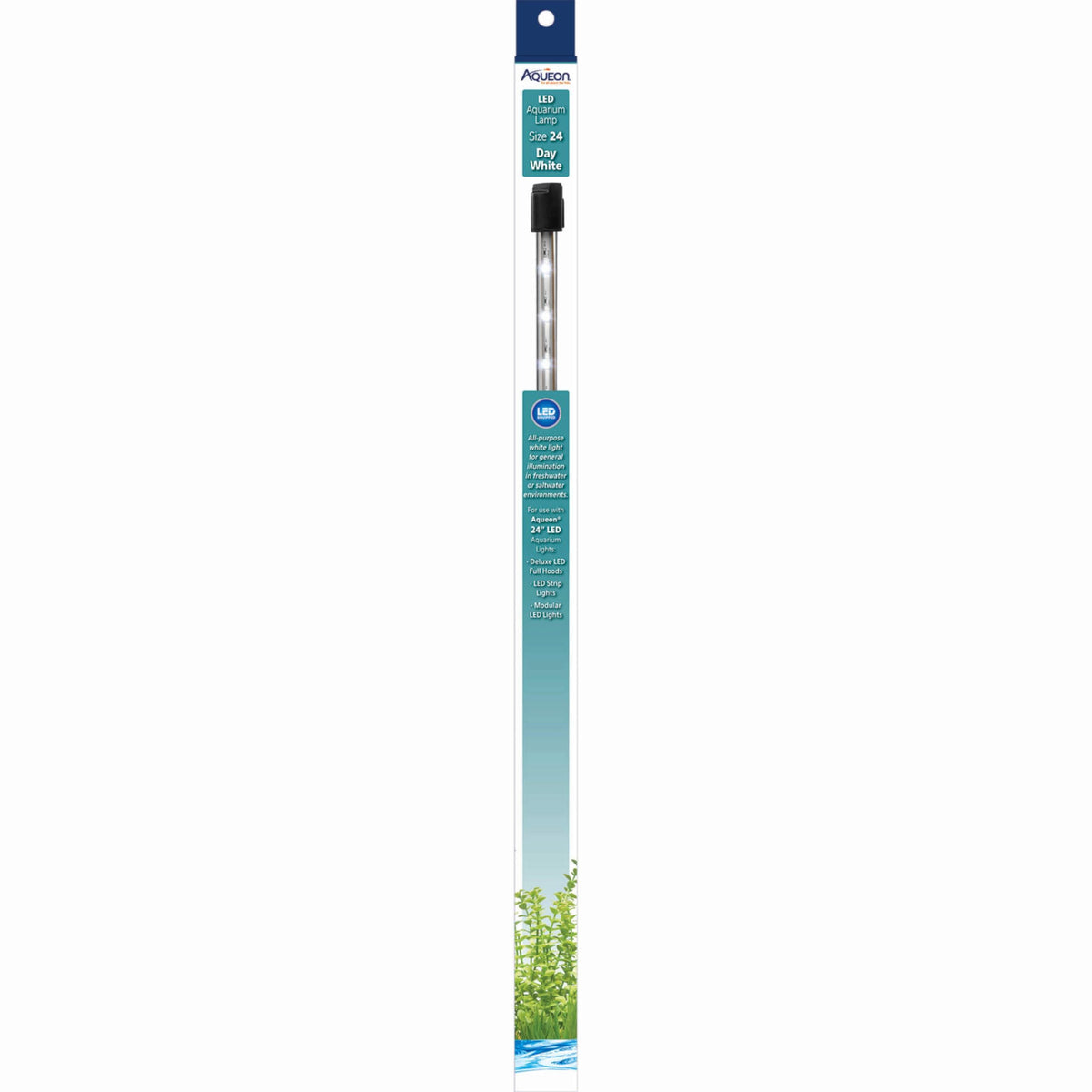 Aqueon vue frontale de la lampe LED 24 pouces montrant éclairage homogène et économie