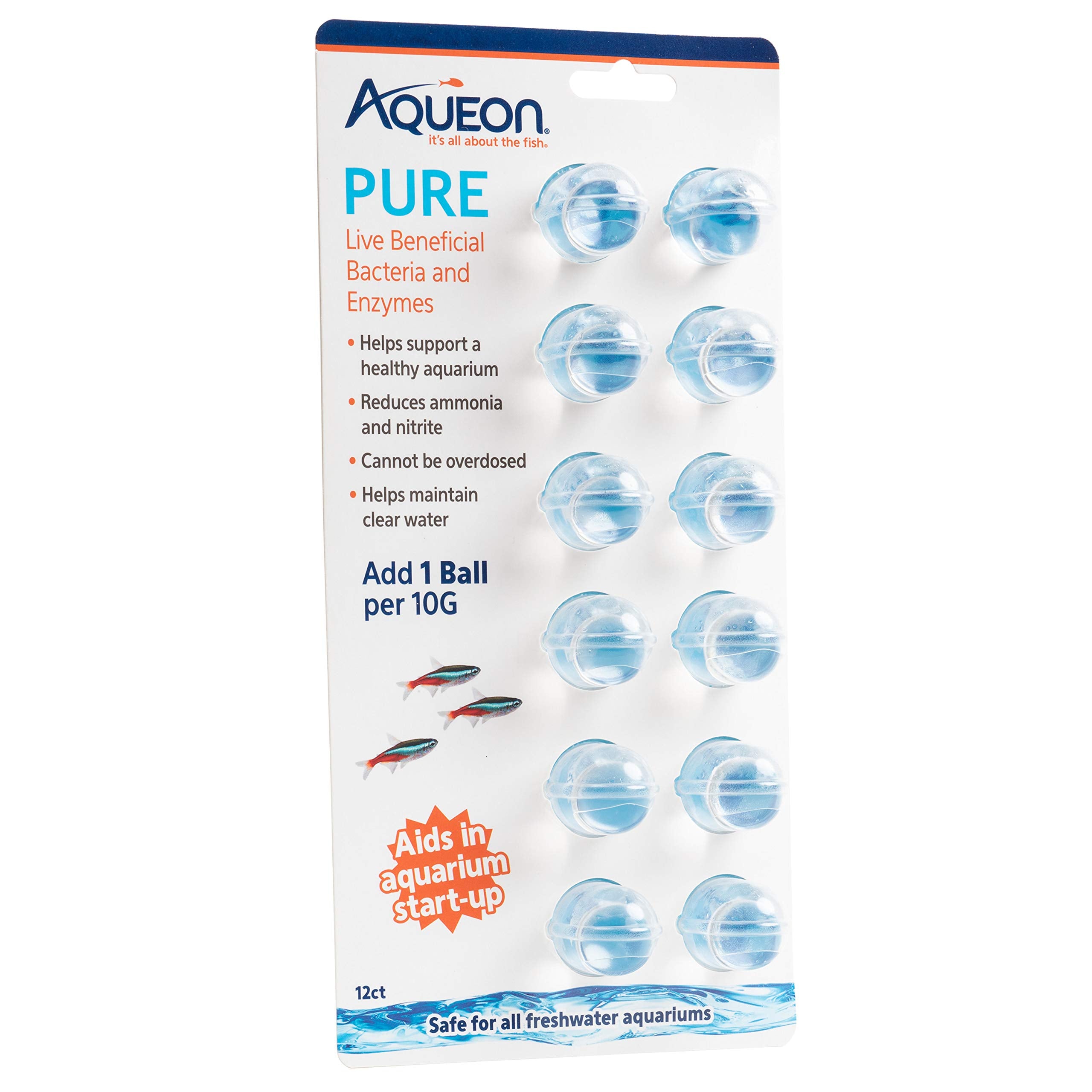 Aqueon emballage frontal montrant pack de 12 pour entretien simple