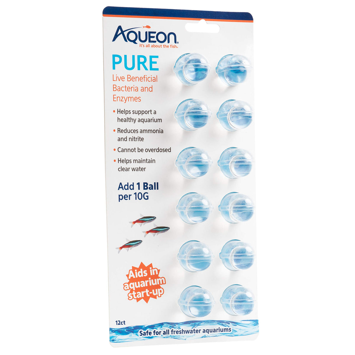 Aqueon emballage frontal montrant pack de 12 pour entretien simple