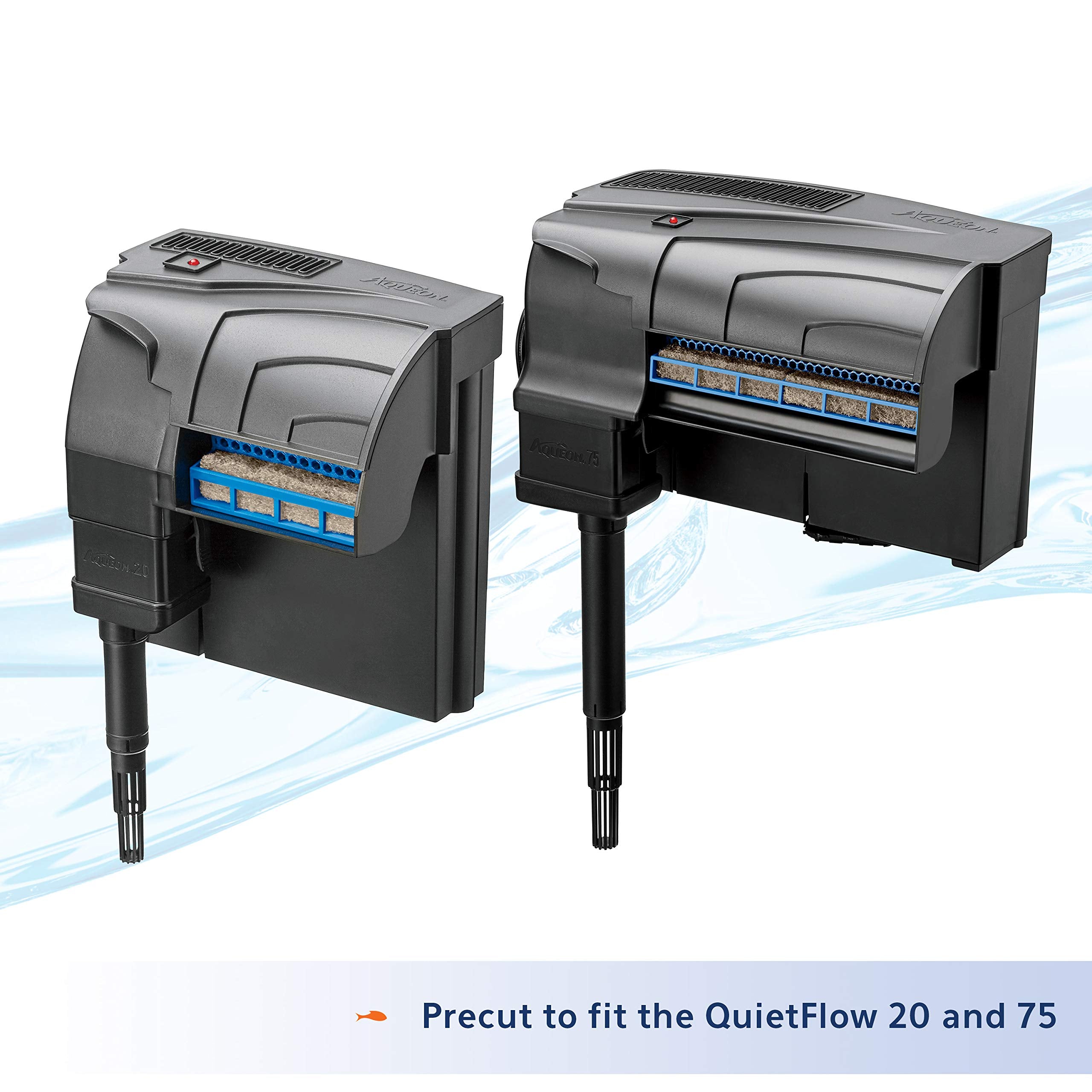 Aqueon pad lors de l'installation dans filtre montrant simplicité d'usage