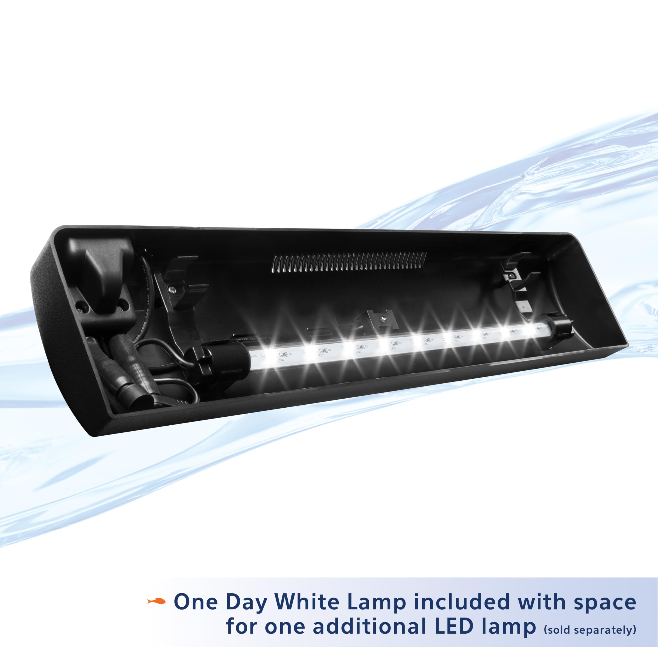 Aqueon rampe LED allumée avec lampe Day White pour rendu naturel