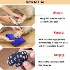 Aqumax pads collés sur patte de chien démontrant meilleure traction immédiate