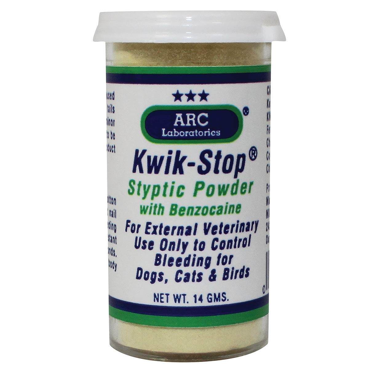 ARC Laboratories boîte Kwik‑Stop 14 g montrée en gros plan pour un soin rapide