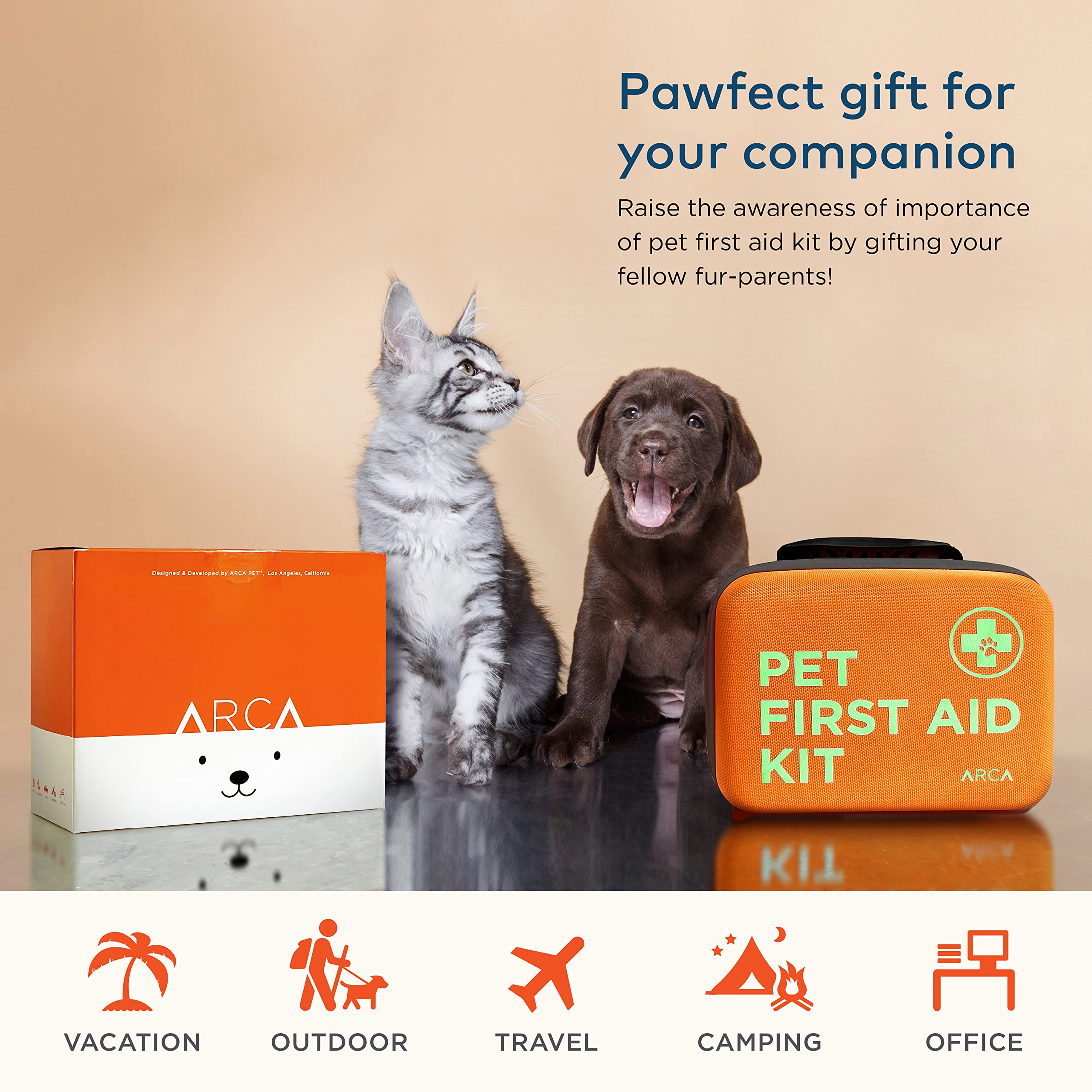 ARCA PET manuel de premiers soins ouvert avec instructions claires