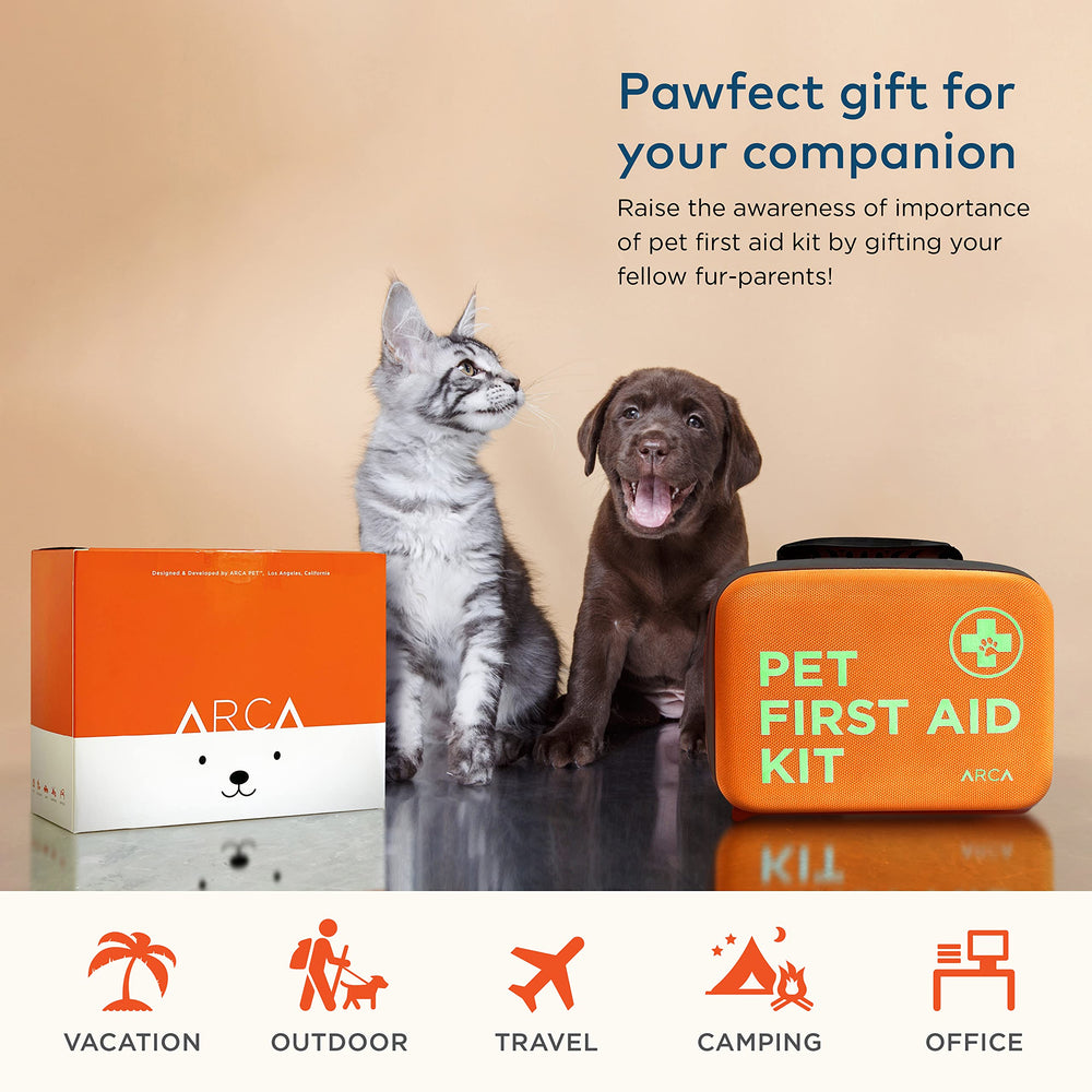 ARCA PET manuel de premiers soins ouvert avec instructions claires