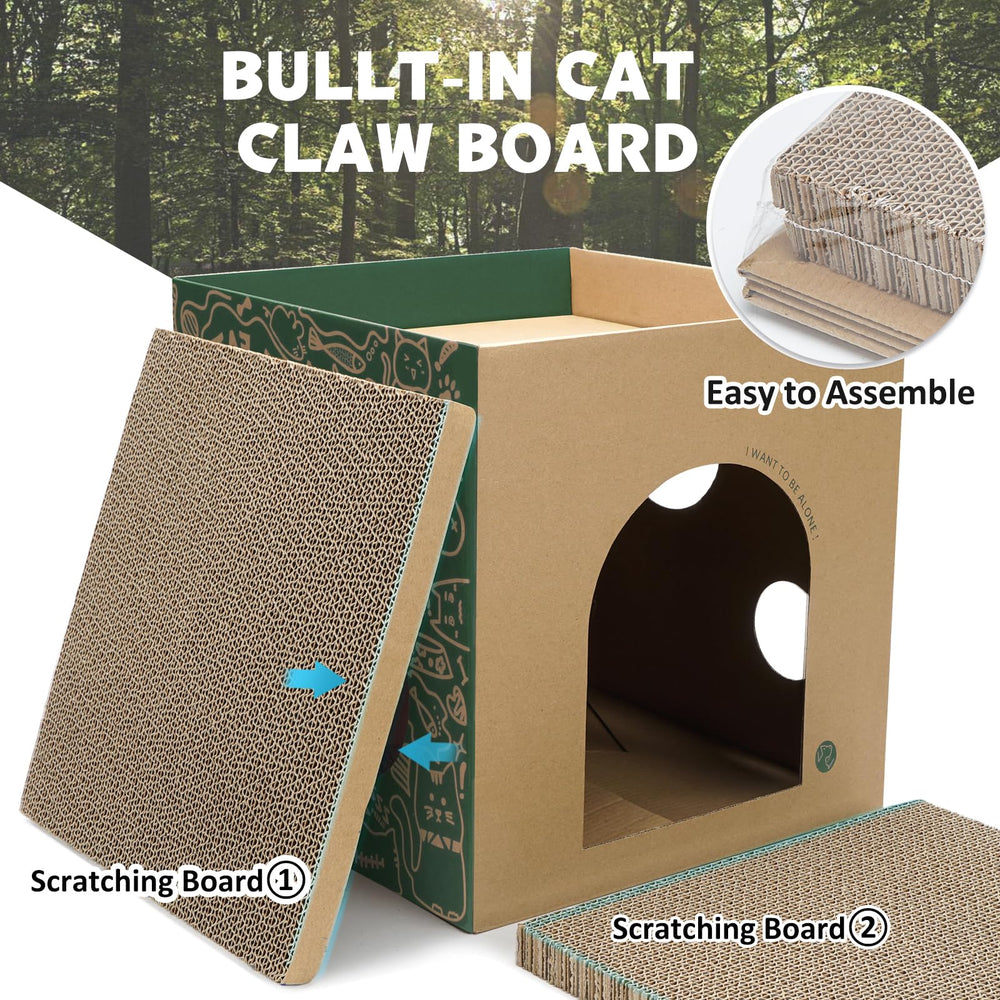 ARGOPET chat reposant dans la maison en carton bénéfice confort sécurisé