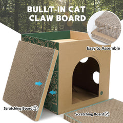 ARGOPET chat reposant dans la maison en carton bénéfice confort sécurisé