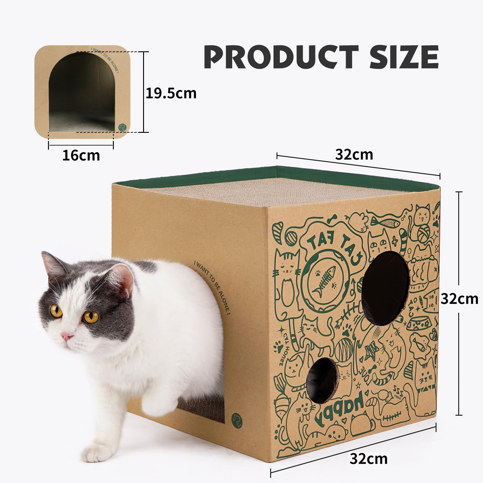 ARGOPET entrée spacieuse avec comparaison taille pour chats corpulents