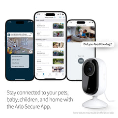 Arlo caméra en usage dans un salon montrant surveillance en situation réelle