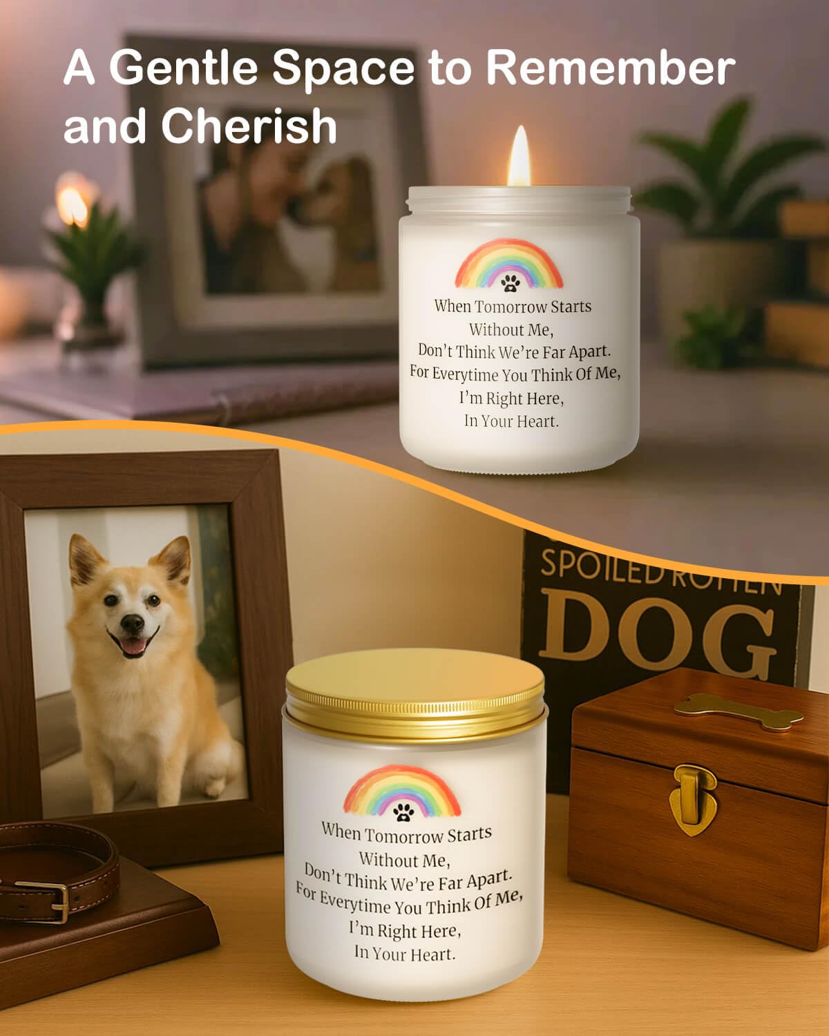 ARLYPET bougie allumée en intérieur, crée ambiance apaisante