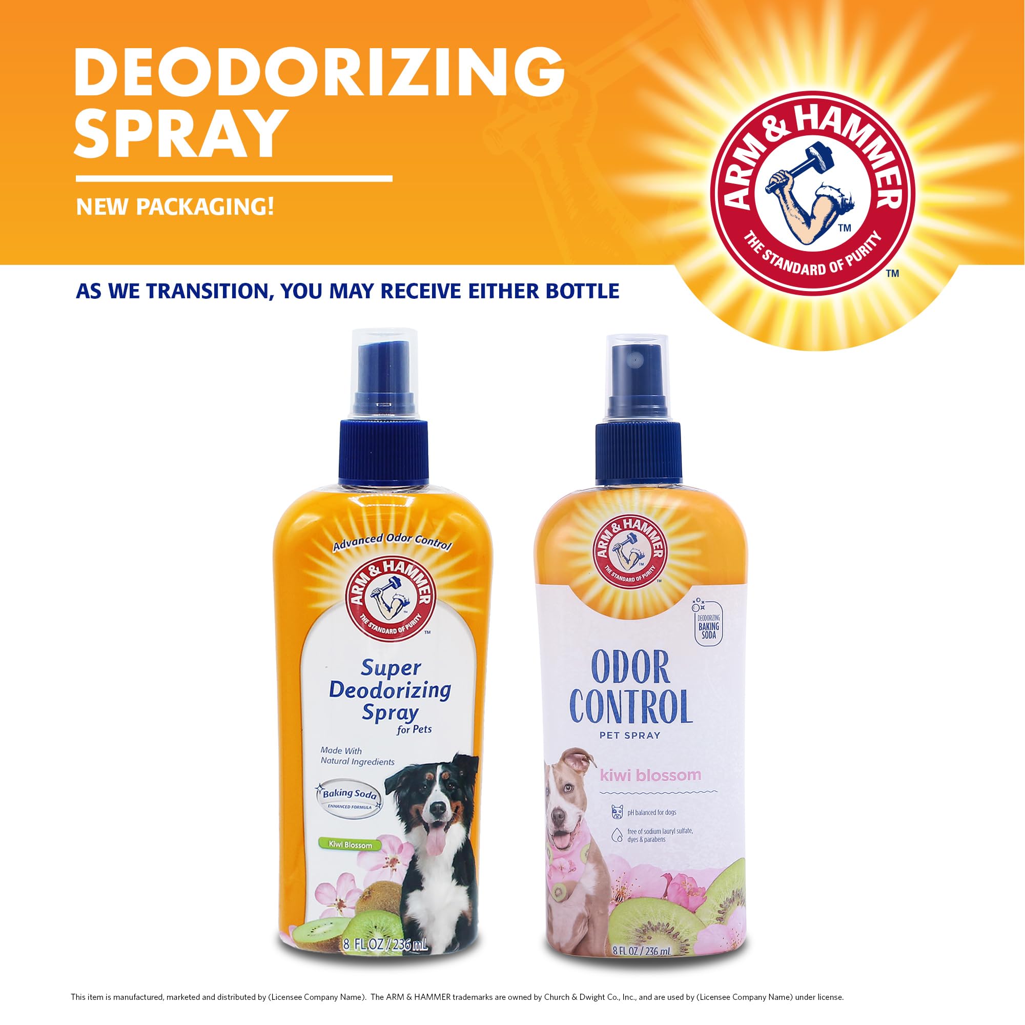 ARM & HAMMER spray appliqué sur chien pour rafraîchir pelage et odeur