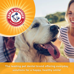 Arm & Hammer avec brosse pour chien montrant compatibilité et efficacité