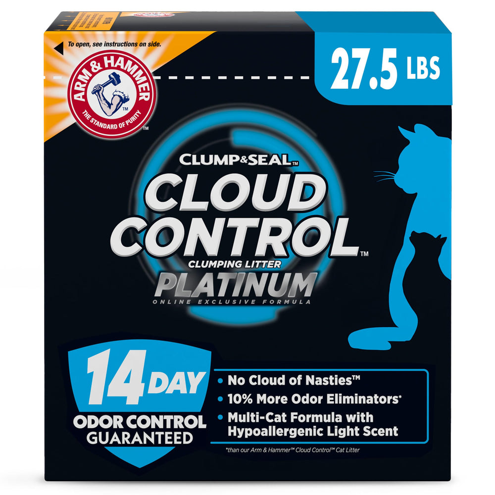 ARM & HAMMER paquet face montrant le format 27,5 lb et bénéfice rangement simple