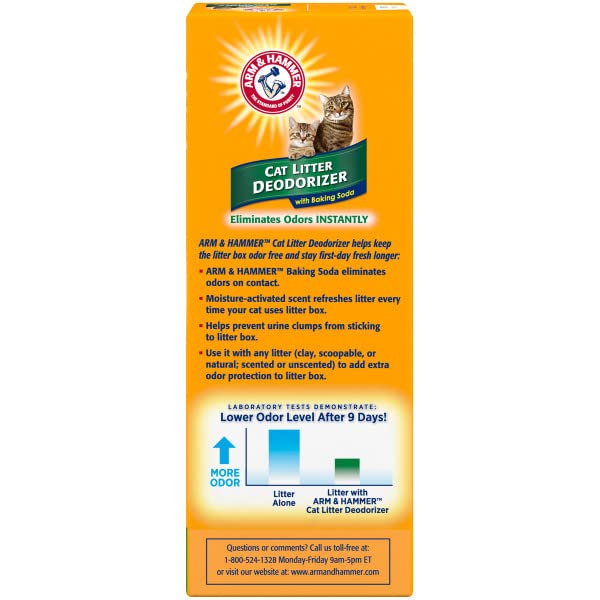 ARM & HAMMER pot tenu en main pour comparaison, indique capacité 30 oz
