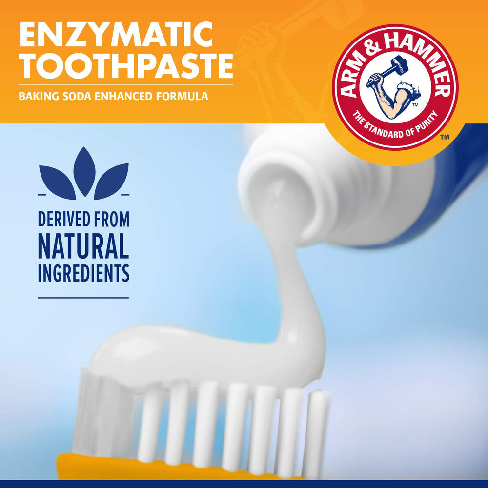 ARM & HAMMER dentifrice banane-menthe gros plan montrant texture et format pratique