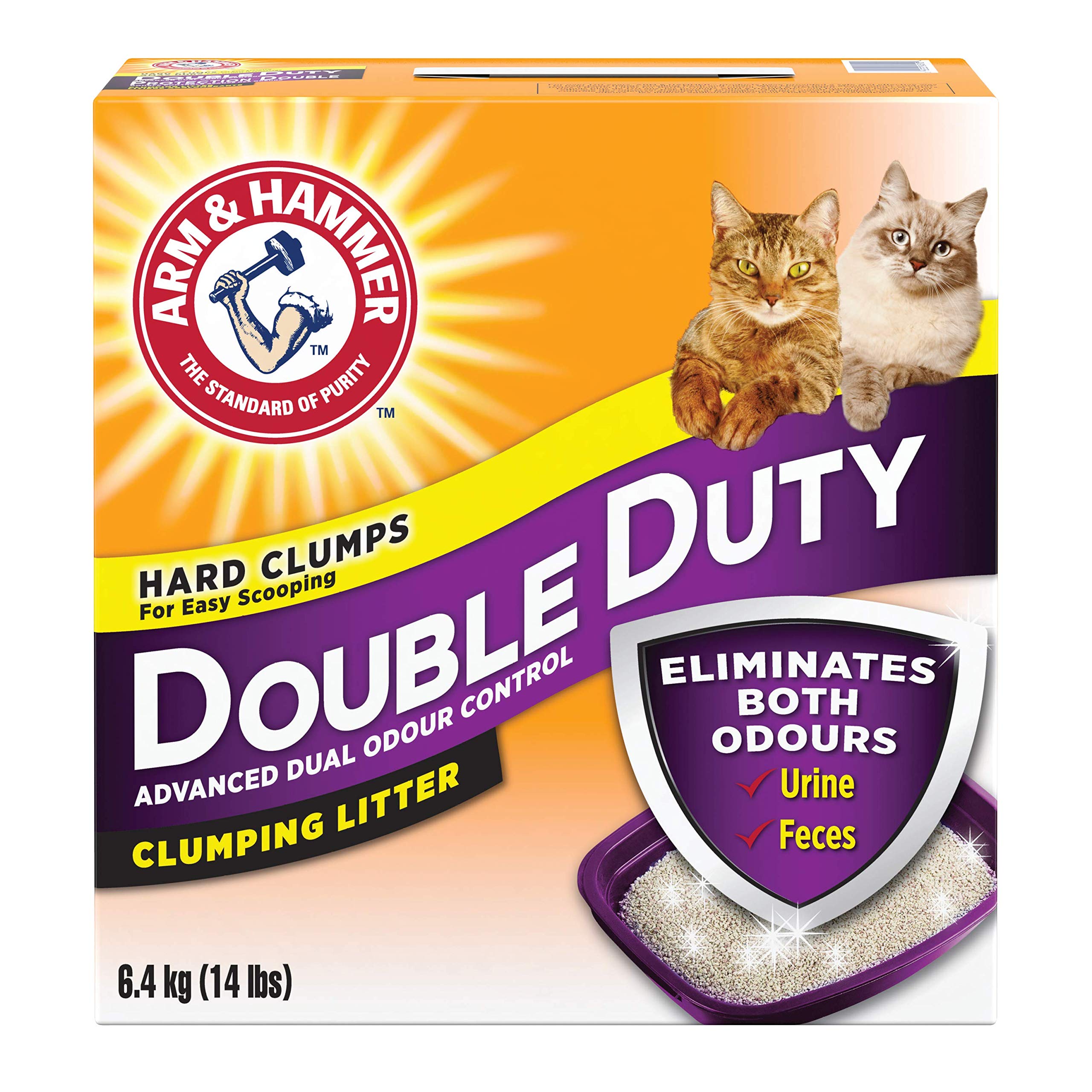 Arm & Hammer packaging avant montrant le seau et facilité d'utilisation