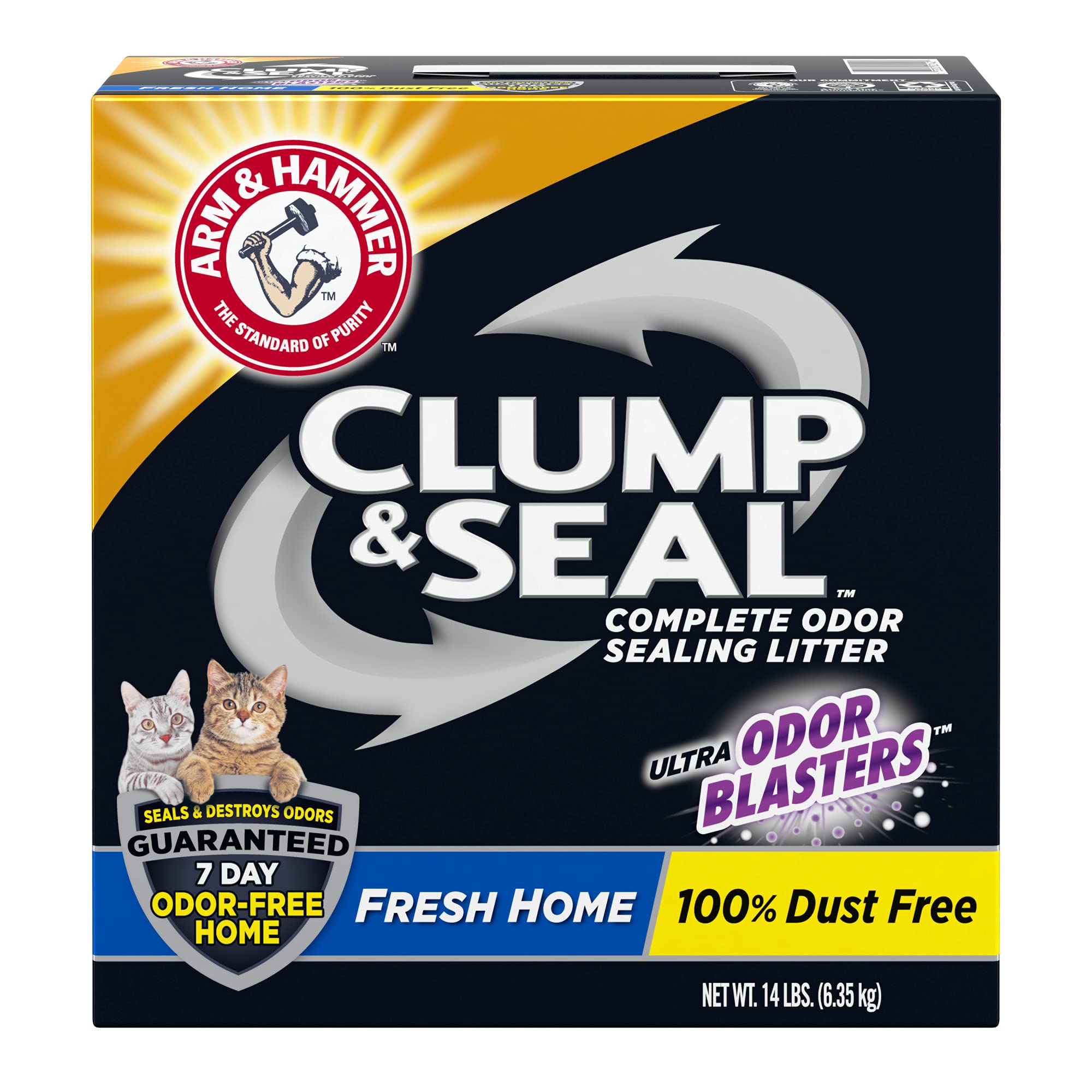 ARM & HAMMER gros plan granules montrant texture anti-odeur