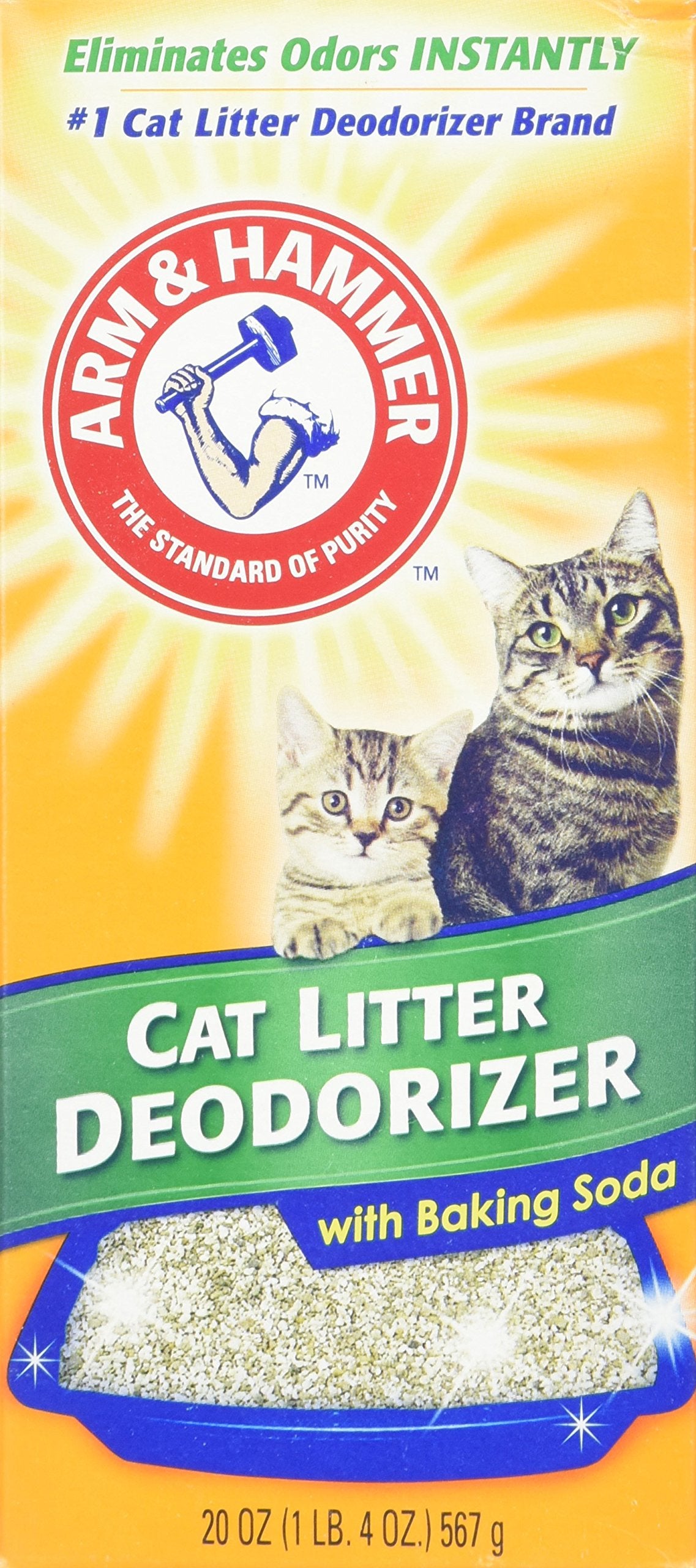 Arm & Hammer pot litière 20 oz vue frontale montrant l'étiquette et maintien de la fraîcheur