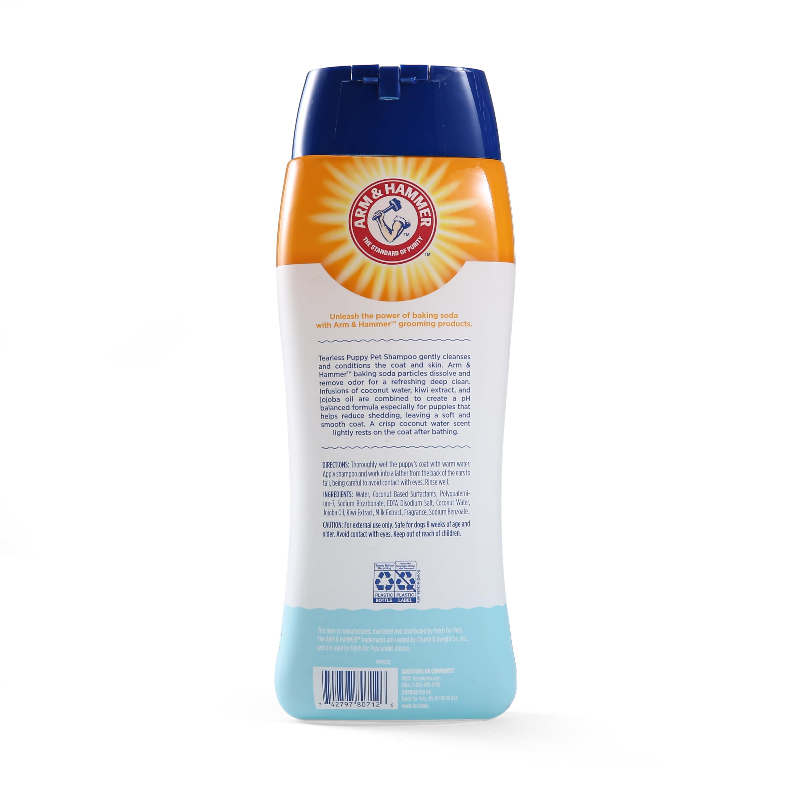 Arm & Hammer chiot au bain illustrant utilisation sans larmes apaisante