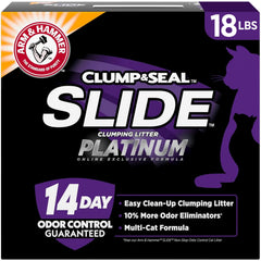 ARM & HAMMER emballage Slide Platinum montrant 18 lb et avantages