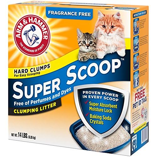 Agglomérat solide formé par Super Scoop ARM & HAMMER facilitant le nettoyage du bac