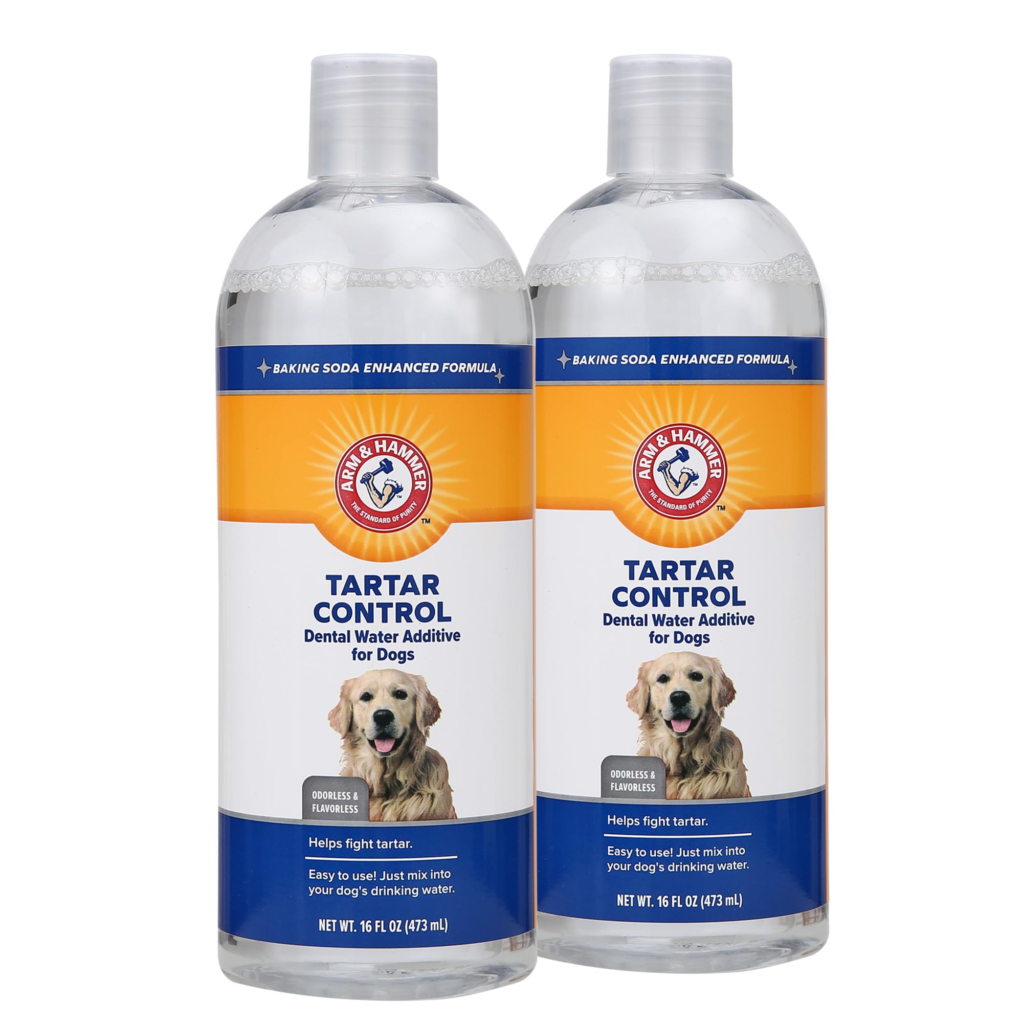 Arm & Hammer bouteille face montrant la marque et facilité d'utilisation
