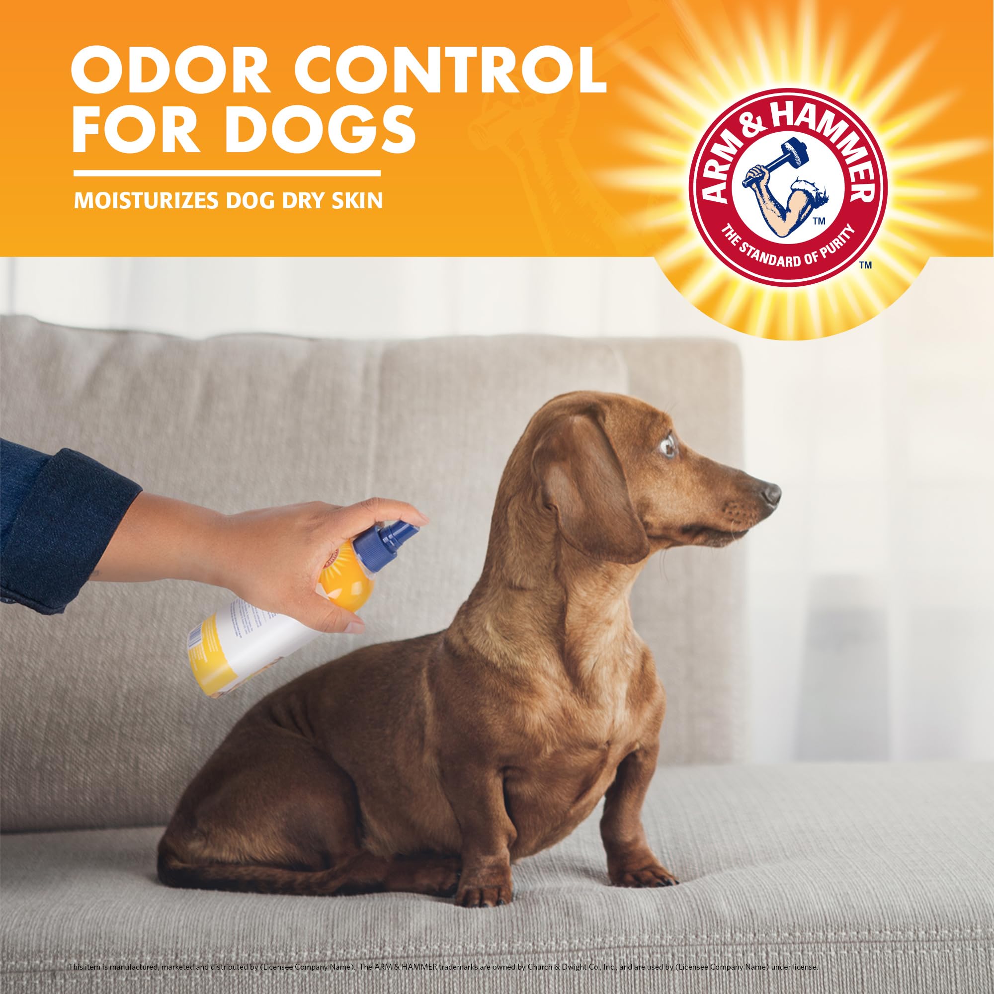 Vapeur légère sur le pelage après application Arm & Hammer pour pelage frais
