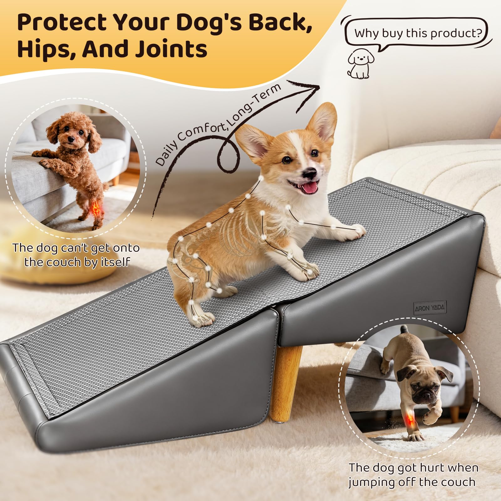 AronYada marchepied en usage montrant chien montant sans effort