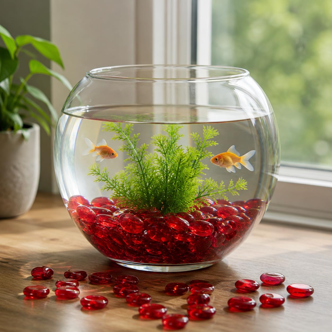 arsuk galets rouges dans vase avec fleurs apporte finition stable