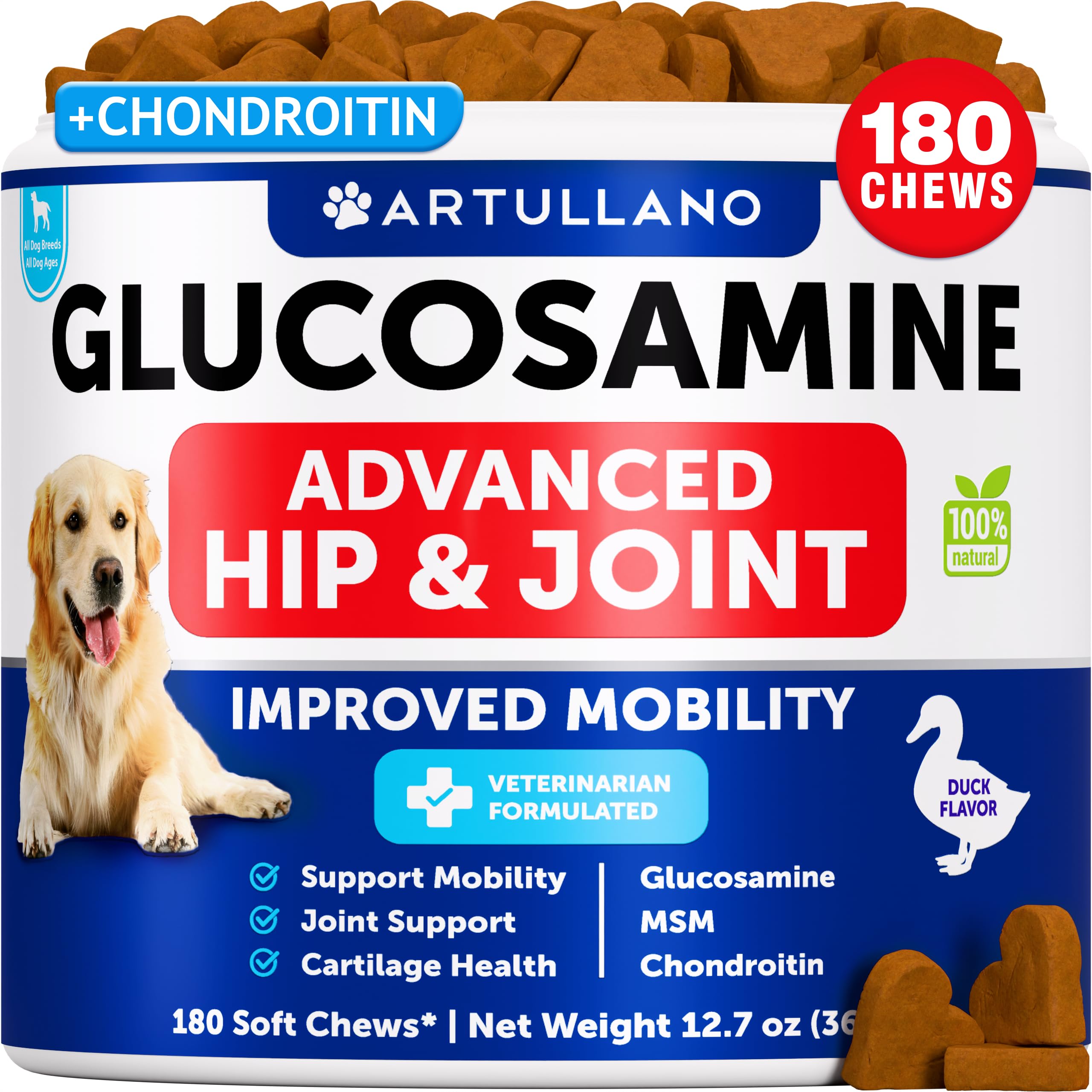 Artullano emballage avant montrant 180 friandises, facilite planification cure