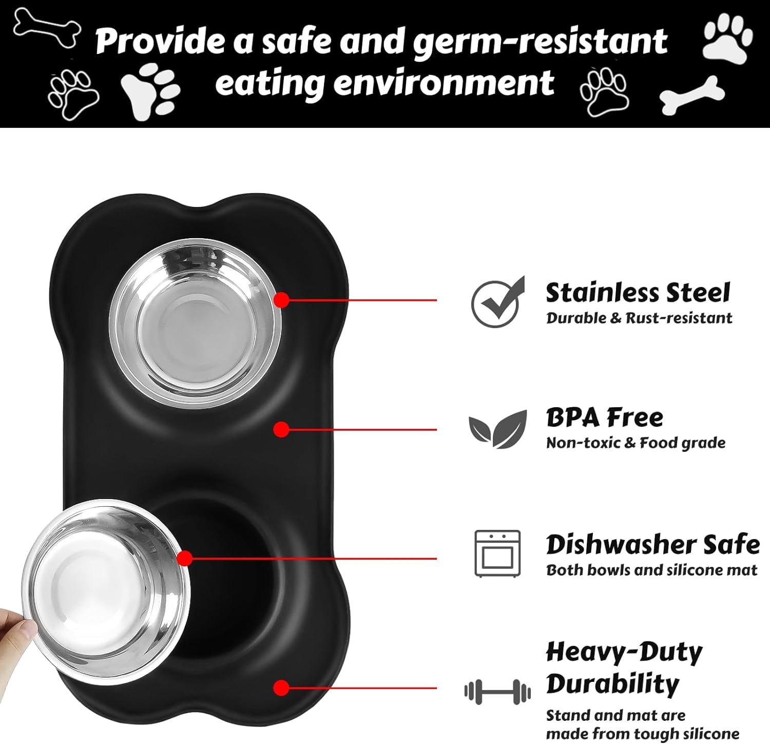AsFrost bol en usage, chien boit proprement et sans éclaboussures