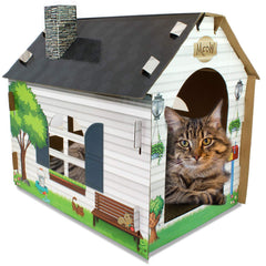 ASPCA maison en carton face avant montrant l'entrée et le confort