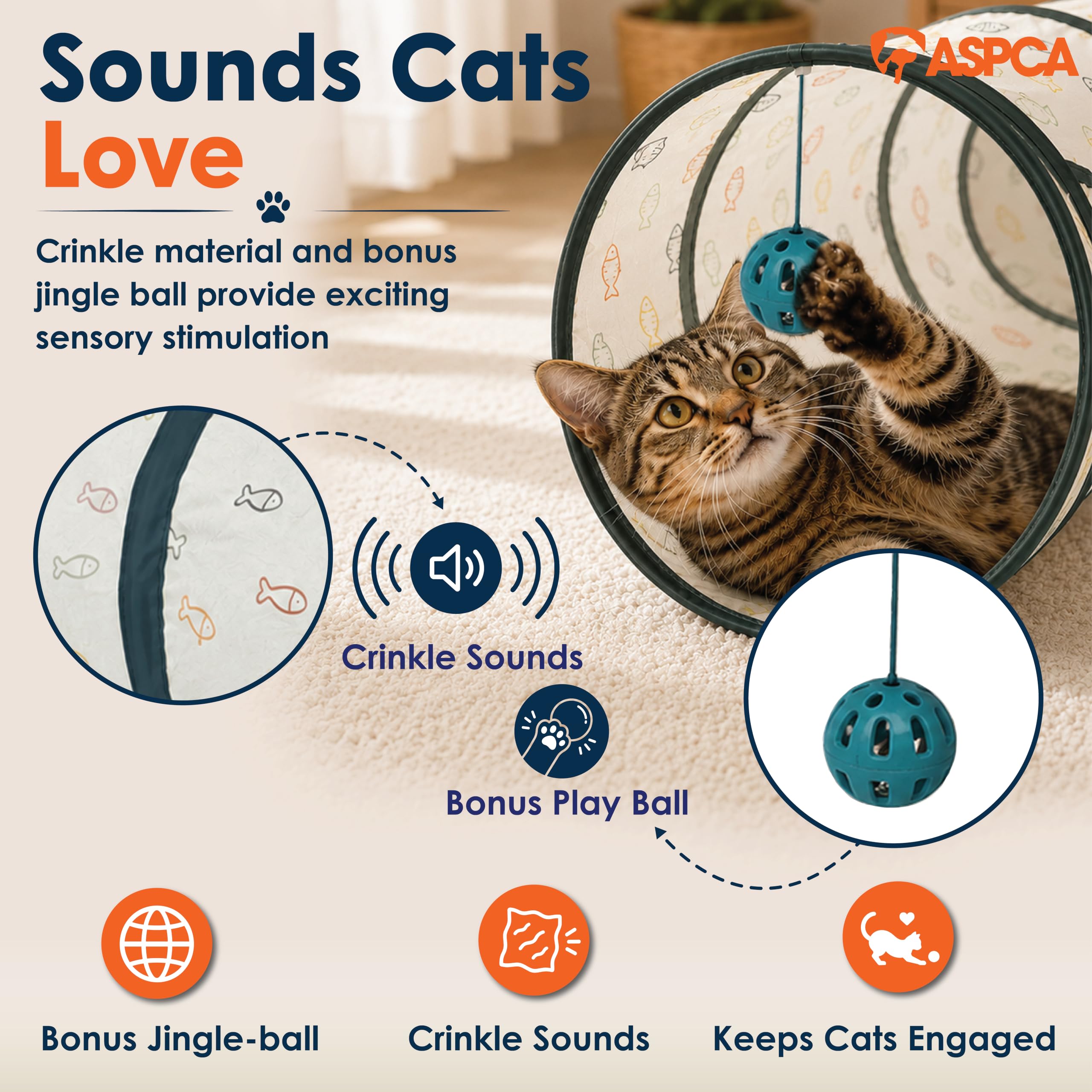 ASPCA tunnel pliable rangé compactement pour gain de place