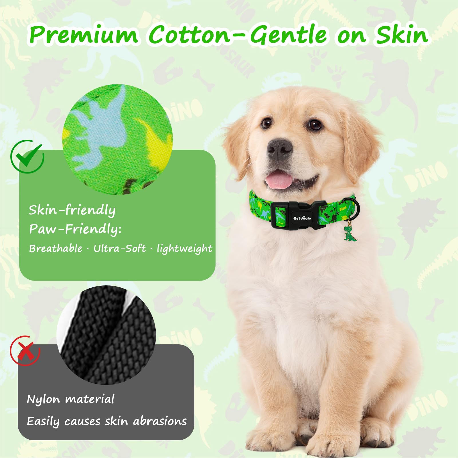 Astdogio collier porté sur petit chien montrant ajustement et style