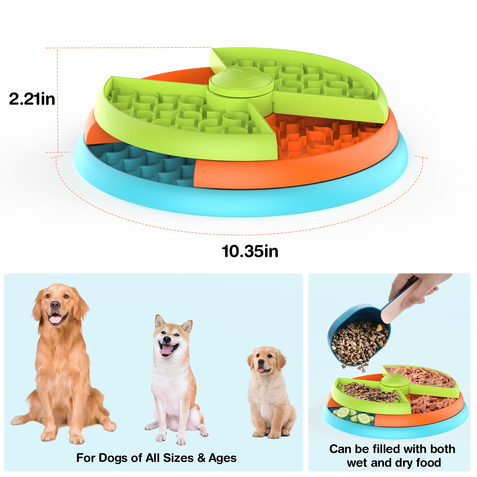 ATDOALL gamelle en usage avec chien concentré pour réduire vitesse d'alimentation
