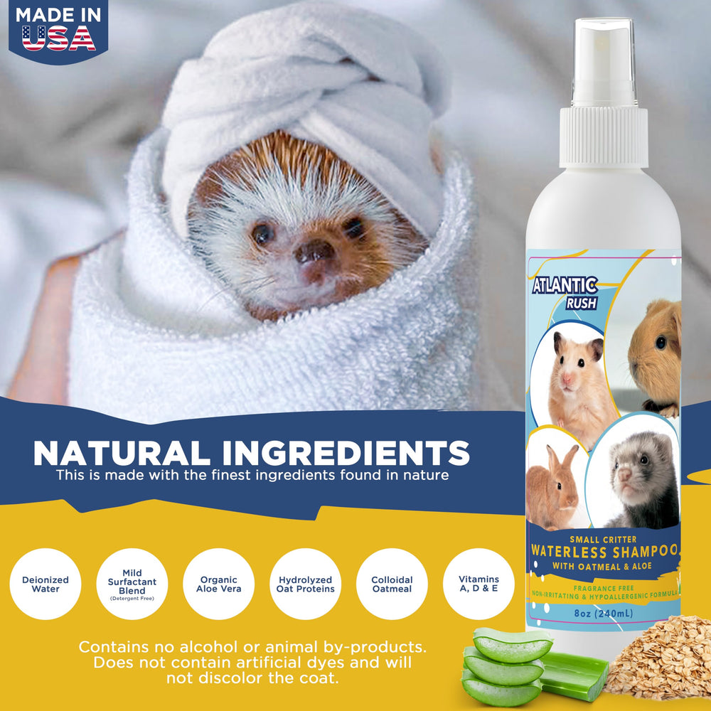 Atlantic Rush spray utilisé sur un lapin pour un toilettage apaisé