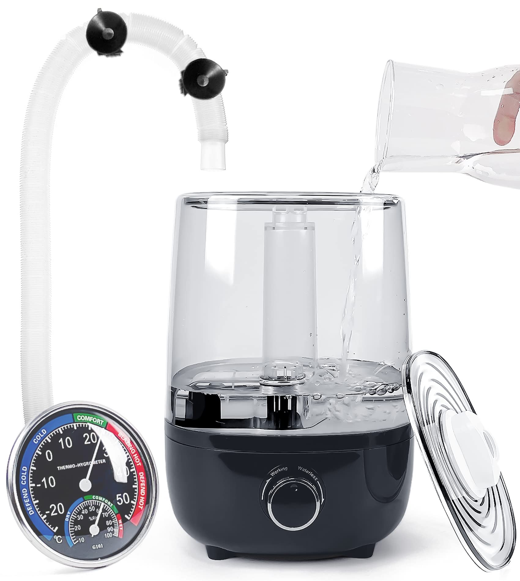 AUAAQ vue de face du brumisateur montrant design compact et remplissage facile