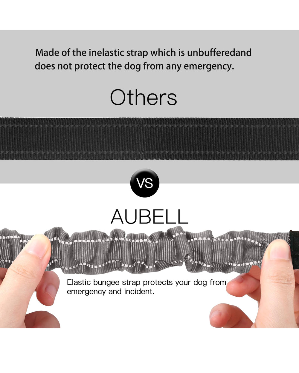 AUBELL ceinture utilisée sur chien avec harnais offrant confort et liberté contrôlée