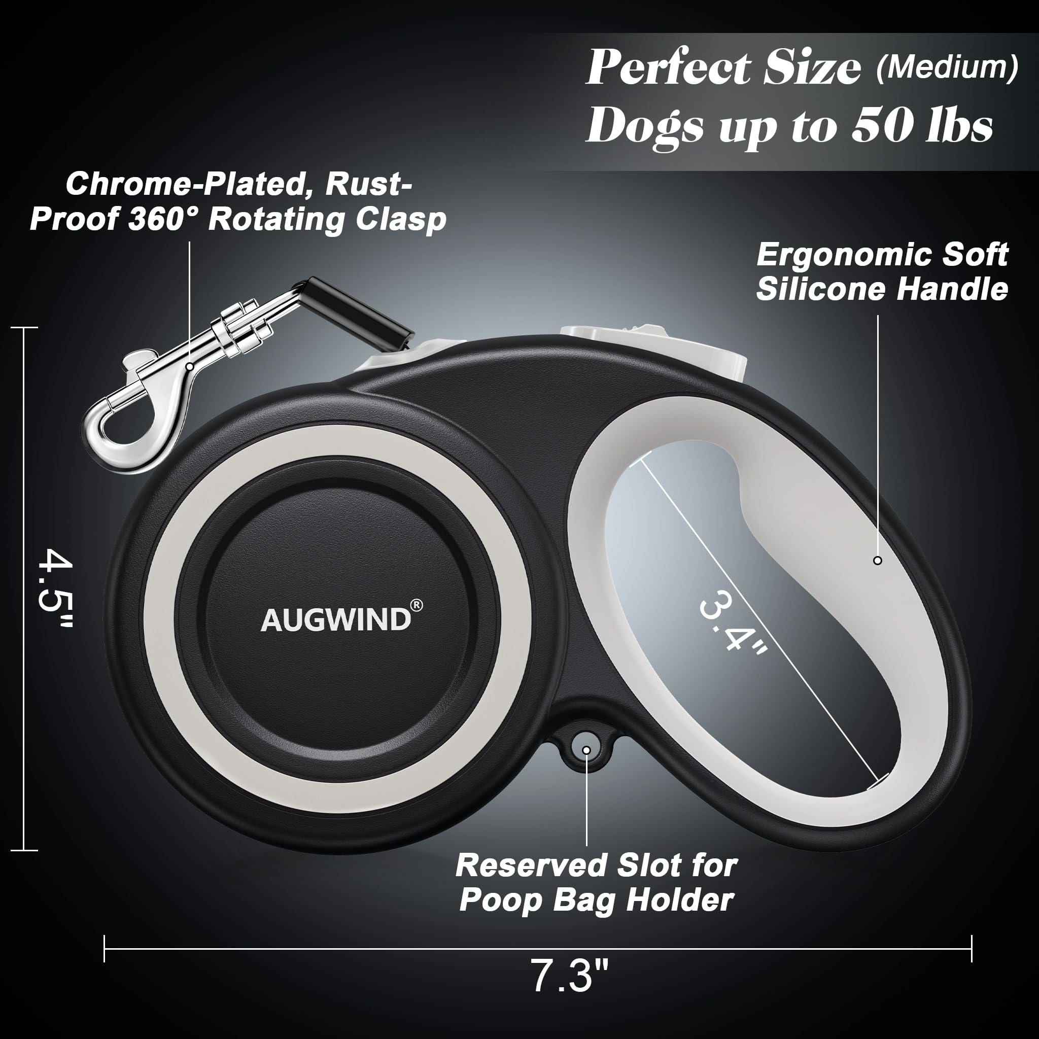 Augwind attache rotative chromée 360° sans corrosion pour mobilité