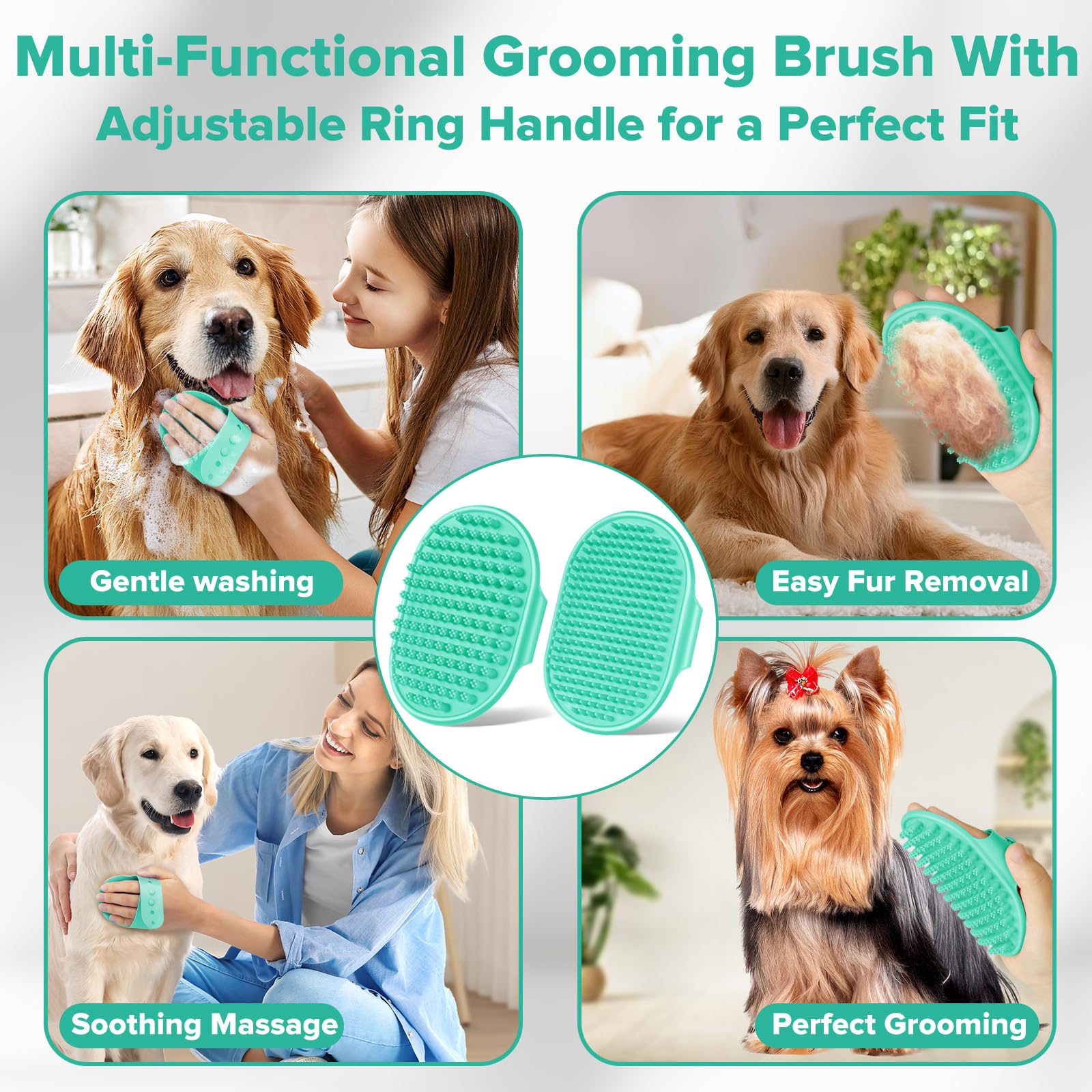 Augwind kit en utilisation sous la douche facilitant le bain de l’animal