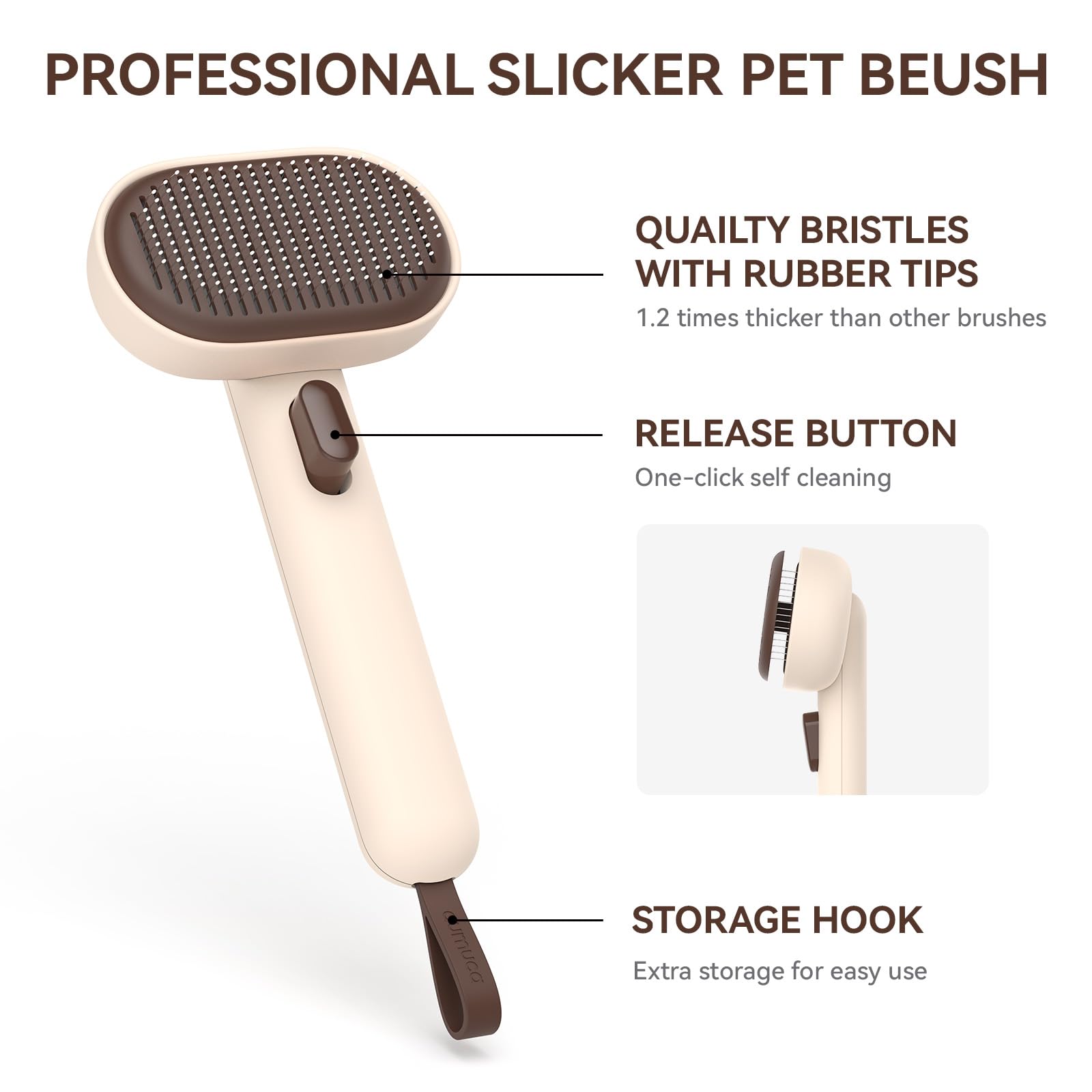 Aumuca brosse utilisée sur chat à poil long pour réduire nœuds et perte