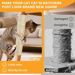 Poteau d'arbre à chat enroulé avec corde AUXMOTEC montrant finition professionnelle