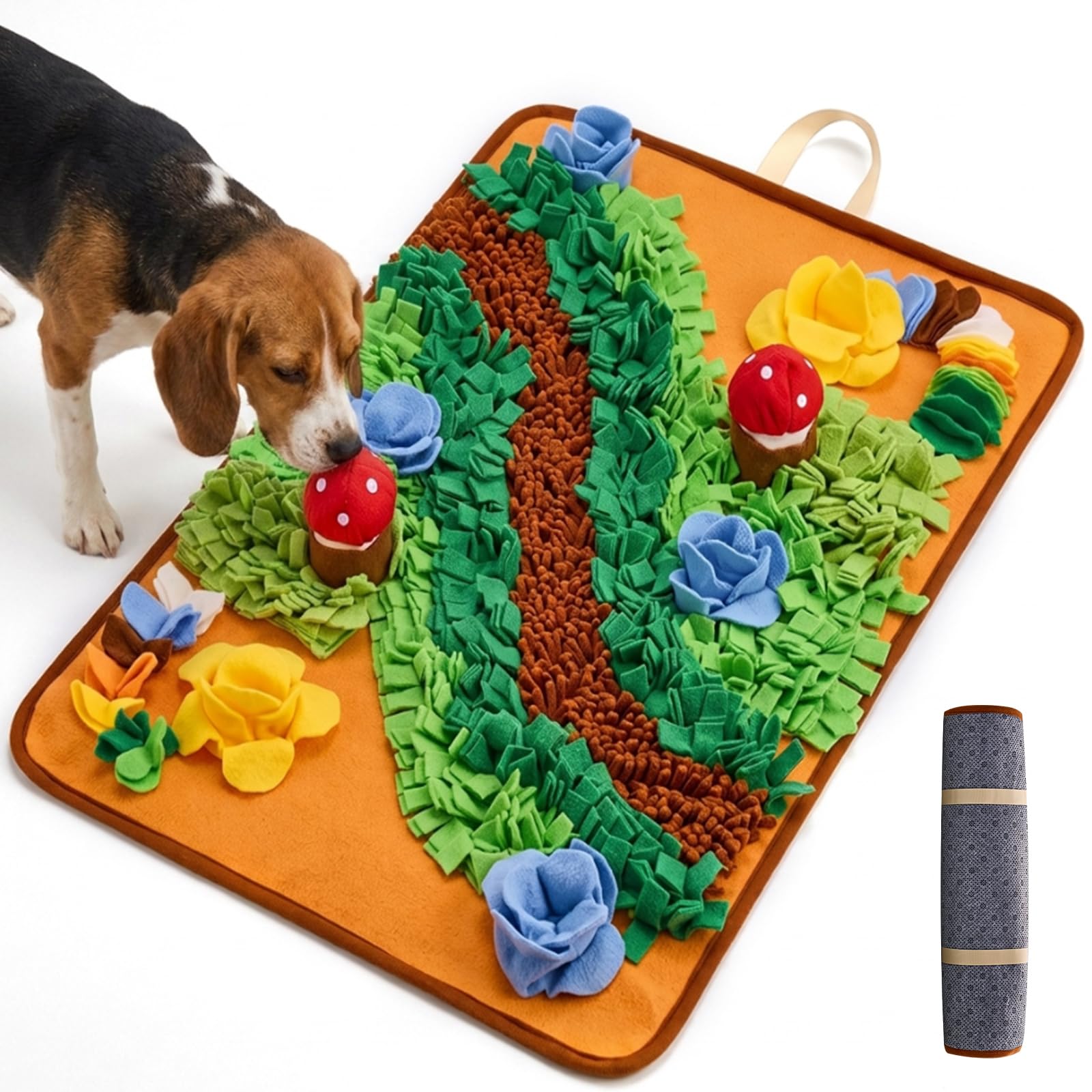 Avont tapis face avant montrant surface XL et bénéfice stimulation mentale