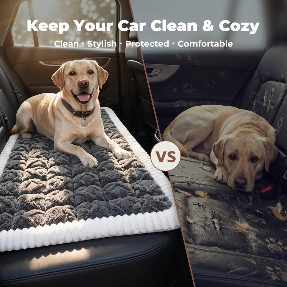 Avont tapis comparé à une banquette montrant la taille 52.3" x 23.6"