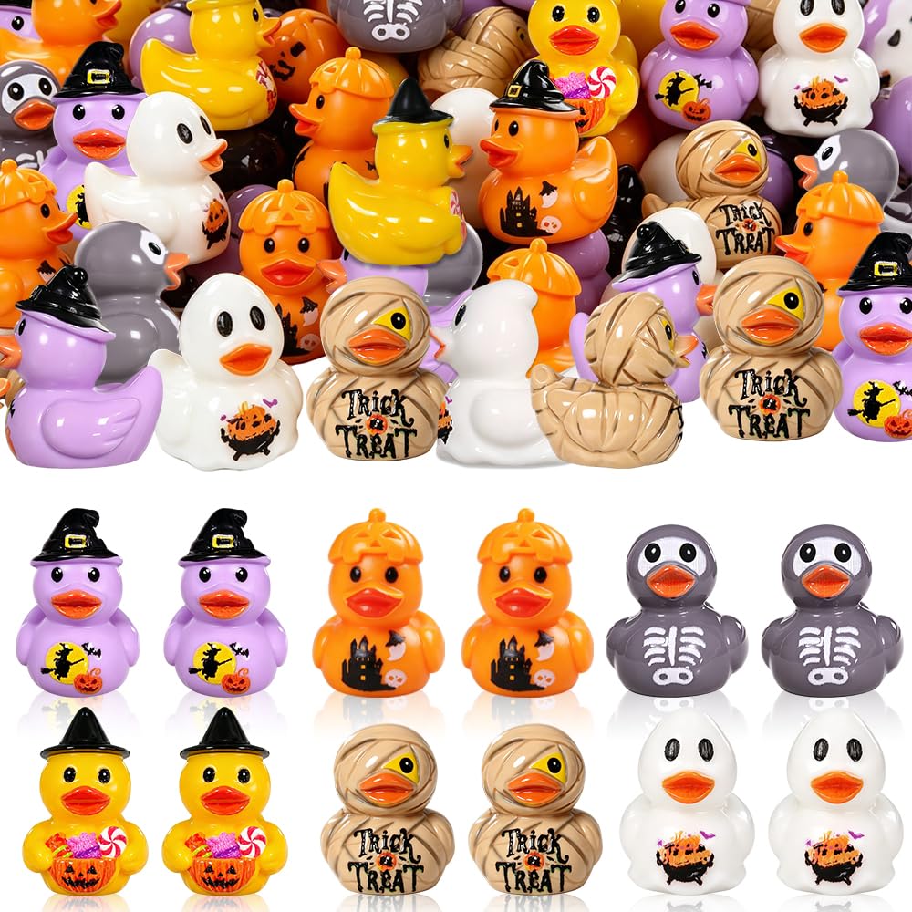 AWEELON emballage avant montrant 60 mini canards Halloween utile pour préparation décorative