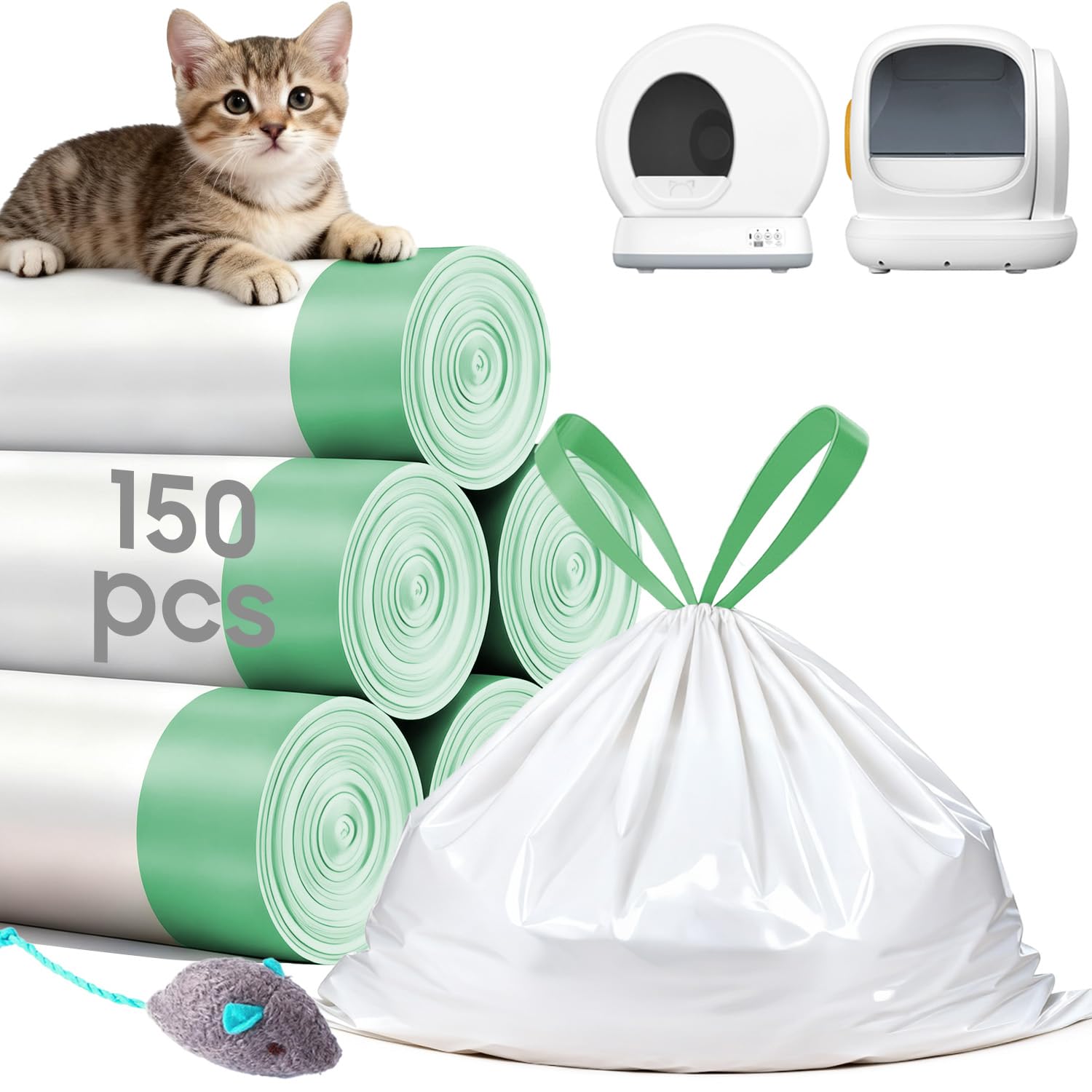 AWoHH emballage avant montrant 150 sacs, rangement pratique