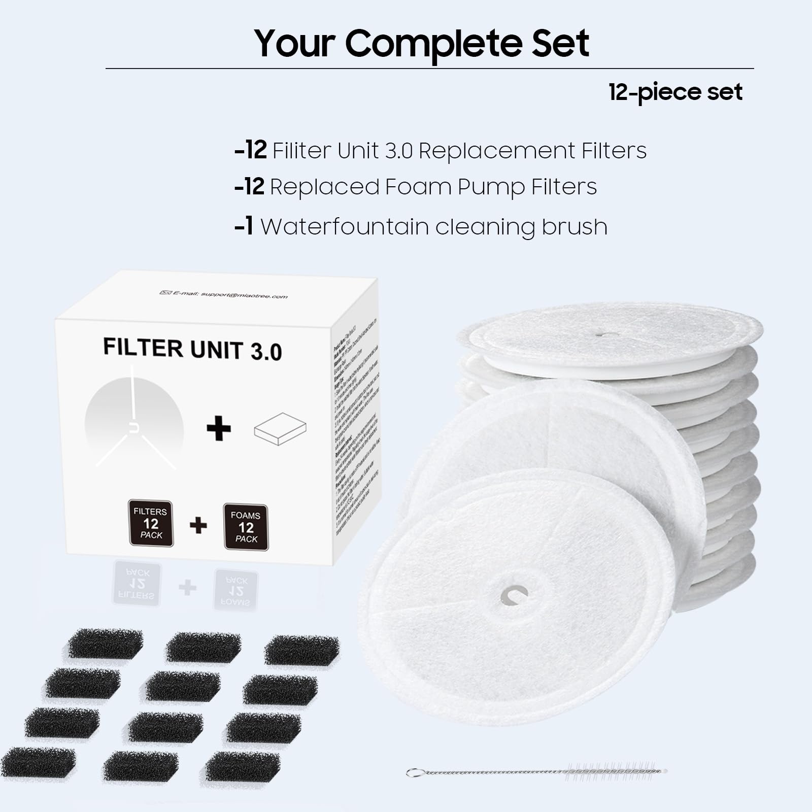 AWoHH ensemble 12 filtres et brosse pour entretien complet pratique