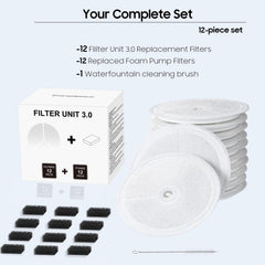 AWoHH ensemble 12 filtres et brosse pour entretien complet pratique