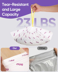 AWoHH perforations nettes facilitant le détachement propre et rapide du sac