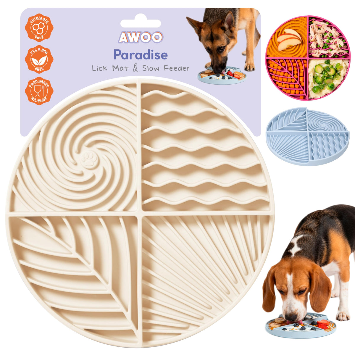 Awoo Paradise face avant montrant la couleur amande et design antidérapant